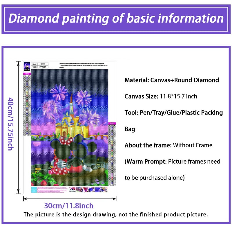 JAKI Diamond Painting Kits for Adults-Castle Diamond Art Kits for Adults,Gem Art Kits for Adults Pictures Arts Craft for Home Wall Decor (12x16inch) - Image 2